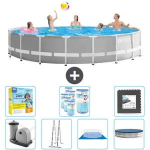 Intex Round Prism Frame Swimming Pool   548 x 122 cm   Grau   inklusiv...