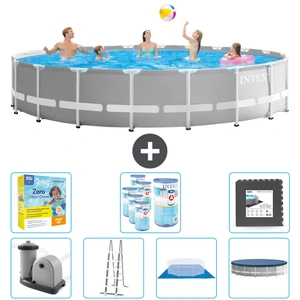 Intex Round Prism Frame Swimming Pool   610 x 132 cm   Grau   inklusiv...