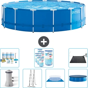 Intex Rundrahmen-Schwimmbecken   457 x 122 cm   Blau   inklusive Pumpe...