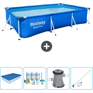 Bestway rechteckiger Steel Pro-Schwimmbecken   300 x 201 x 66 cm   Bla...