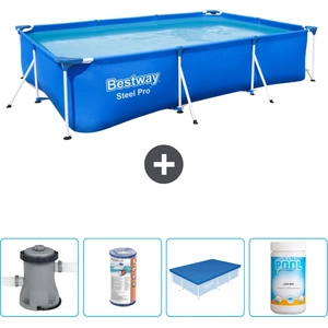 Bestway Rectangular Steel Pro Swimmingpool   300 x 201 x 66 cm   Blau ...