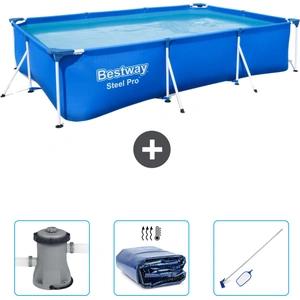 Bestway rechteckiger Steel Pro-Schwimmbecken   300 x 201 x 66 cm   Bla...