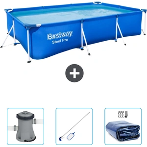 Bestway rechteckiger Steel Pro-Schwimmbecken   300 x 201 x 66 cm   Bla...