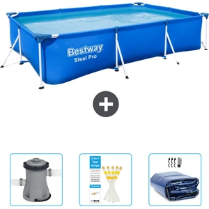 Bestway rechteckiger Steel Pro-Schwimmbecken   300 x 201 x 66 cm   Bla...