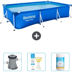 Bestway rechteckiger Steel Pro-Schwimmbecken   300 x 201 x 66 cm   Bla...