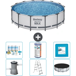 Bestway Round Steel Pro MAX Schwimmbad   427 x 107 cm   Grau   inklusi...