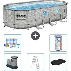 Bestway Oval Power Steel Swim Vista Swimmingpool   Steindruck   549 x ...