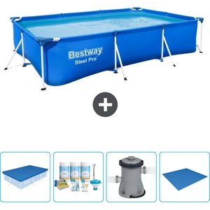Bestway rechteckiger Steel Pro-Schwimmbecken   300 x 201 x 66 cm   Bla...