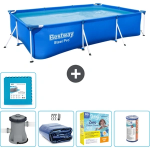 Bestway Rectangular Steel Pro Swimmingpool   300 x 201 x 66 cm   Blau ...