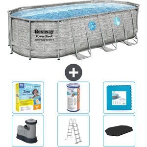 Bestway Oval Power Steel Swim Vista Swimmingpool   Steindruck   549 x ...