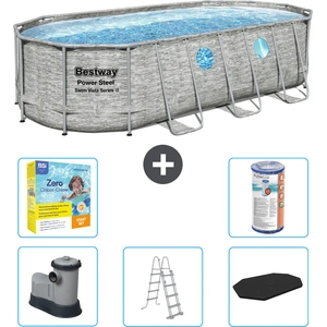 Bestway Oval Power Steel Swim Vista Swimmingpool   Steindruck   549 x ...