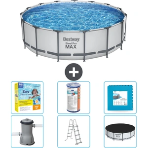 Bestway Round Steel Pro MAX Schwimmbad   457 x 122 cm   Grau   inklusi...