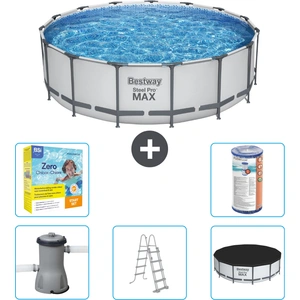 Bestway Round Steel Pro MAX Schwimmbad   457 x 122 cm   Grau   inklusi...