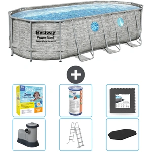 Bestway Oval Power Steel Swim Vista Swimmingpool   Steindruck   549 x ...