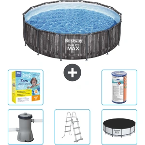 Bestway Round Steel Pro MAX Schwimmbad   Holzdruck   427 x 107 cm   in...