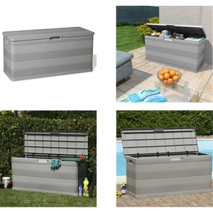 vidaXL Gartenbox Grau 117×45×56 cm - Aufbewahrungsbox - Aufbewahrungsboxen - Garten-Kissen-Box - Garten-Kissen-Boxen günstig