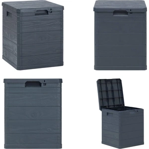 vidaXL Garten Aufbewahrungsbox 90 L Anthrazit - Aufbewahrungsbox - Aufbewahrungsboxen - Kissenbox - Kissenboxen günstig