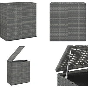 vidaXL Garten Kissenbox PE Rattan 100x49x103,5 cm Grau - Kissenbox - Kissenboxen - Gartenbox - PE-Rattan-Kissenbox günstig