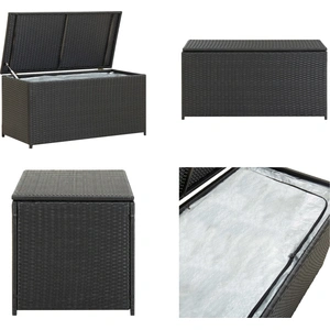 vidaXL Gartenbox Poly Rattan 100x50x50 cm Schwarz - Outdoor Aufbewahrungsbox - Outdoor Aufbewahrungsboxen - Aufbewahrungskiste - Aufbewahrungskisten günstig