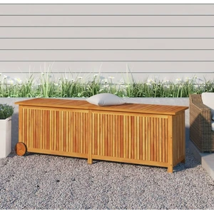 vidaXL Gartentruhe mit Rollen 150x50x58 cm Massivholz Akazie - Gartentruhe - Gartentruhen - Outdoor Truhe - Garten Aufbewahrungsbox günstig