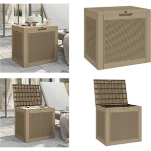 vidaXL Gartenbox Hellbraun 55,5x43x53 cm Polypropylen - Gartentruhe - Gartentruhen - Gartenbox - Aufbewahrungsbox günstig