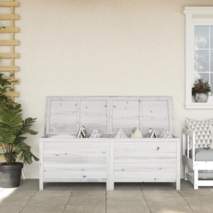vidaXL Gartentruhe Weiß 150x50x56,5 cm Massivholz Tanne - Gartentruhe - Gartentruhen - Outdoor-Aufbewahrungsbox - Outdoor-Kissenbox günstig