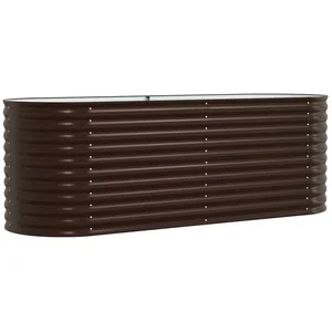 vidaXL Hochbeet Hochbeet Braun 240 x 80 x 81 cm Stahl (1 St) günstig