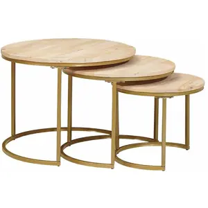 vidaXL, Couchtisch + Beistelltisch, Lamisas (3 Stück Massives Mangoholz mit Bleich-Oberfläche) günstig