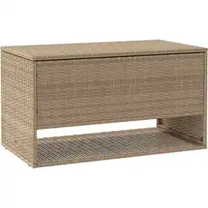 vidaXL Outdoor-Kissenbox Beige 100x55x55,5 cm Poly Rattan günstig