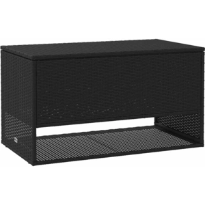 vidaXL Outdoor-Kissenbox Schwarz 100x55x55,5 cm Poly Rattan günstig