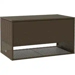 vidaXL Outdoor-Kissenbox Braun 100x55x55,5 cm Poly Rattan günstig