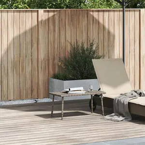 vidaXL Garten-Couchtisch Rechteckig Grau 80x40x37 cm Poly Rattan günstig
