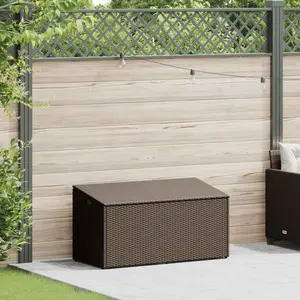 vidaXL Garten-Auflagenbox Braun 110x50x58 cm Poly Rattan günstig