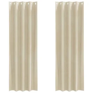 vidaXL Vorhang Vorhänge 2 stk. Creme 140 x 260 cm Samt (2 St), Samt günstig