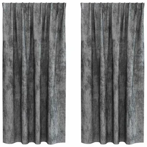 vidaXL Vorhang Samtvorhänge 2 stk. Grau 175 x 140 cm Samt (2 St), Samt günstig