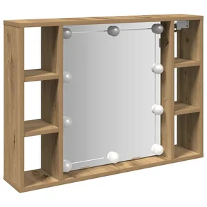 vidaXL Spiegelschrank Spiegelschrank mit LED-Leuchten Artisan-Eiche 76... günstig