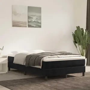 vidaXL Taschenfederkernmatratze Mittel Schwarz 120x220x20 cm Samt günstig