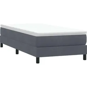 vidaXL Boxspringbett ohne Matratze Dunkelgrau 90x210 cm Samt günstig