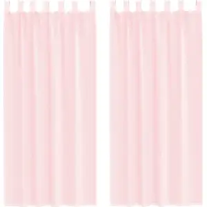 vidaXL Voile Vorhänge mit Schlaufen 2 Stk. Hellrosa 140x245 cm günstig