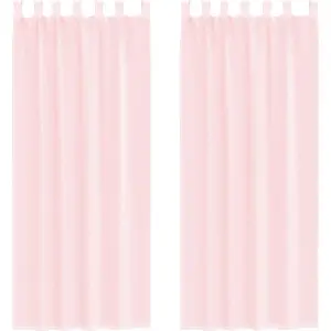 vidaXL Voile Vorhänge mit Schlaufen 2 Stk. Hellrosa 140x260 cm günstig