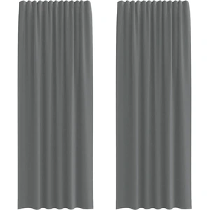 vidaXL Voile Vorhänge mit Schlaufen 2 Stk. Dunkelgrau 140x260 cm günstig