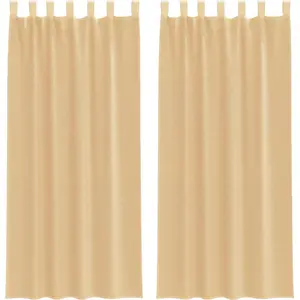 vidaXL Voile Vorhänge mit Stangentaschen 2 Stk. Sandfarbe günstig