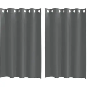 vidaXL Voile Vorhänge mit Ösen 2 Stk. Dunkelgrau 140x175 cm günstig