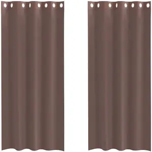 vidaXL Voile Vorhänge mit Ösen 2 Stk. Braun 140x225 cm günstig