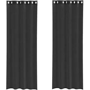 vidaXL Voile Vorhänge mit Ösen 2 Stk. Schwarz 140x300 cm günstig