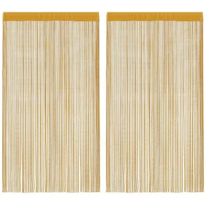 vidaXL Vorhang Fadenvorhänge 2 Stk. Golden 140x250 cm (2 St) günstig