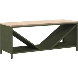 vidaXL Brennholzregal mit Holzplatte Olivgrün 100,5x35,5x40 cm günstig