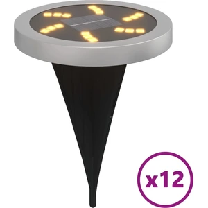 vidaXL Solar-Bodenleuchten mit Erdspieß 12 Stk. Warmweiß
