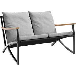 vidaXL Gartenbank mit Kissen 120 cm Schwarz Stahl günstig