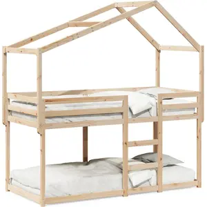 vidaXL Etagenbett ohne Matratze 90x190 cm Massivholz Kiefer günstig